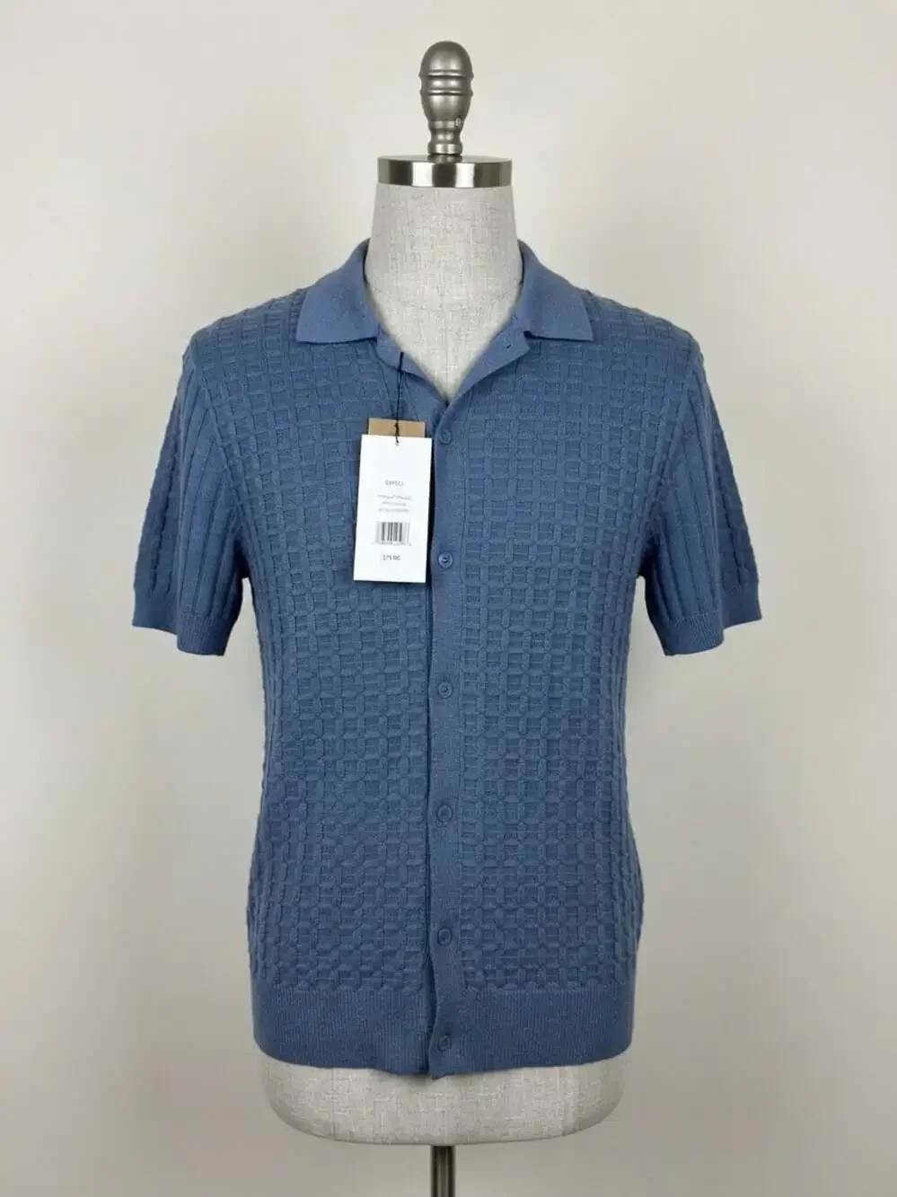 Thomas Sterling Indigo Blue Knit Polo Shirt Style 110036900